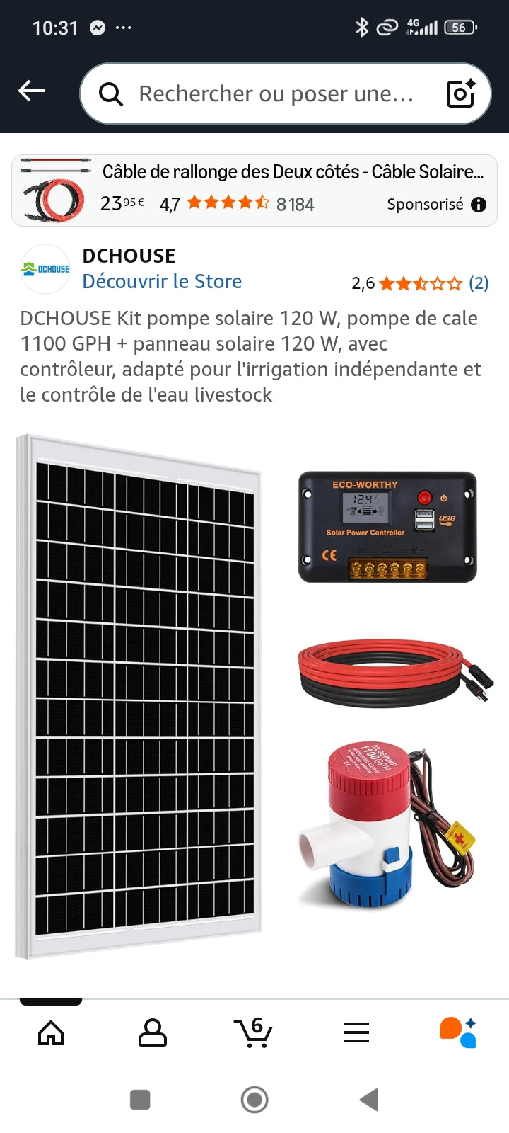1. Titre du produit                                   
Pompe à Eau Solaire pour Irrigation Agricole 120W – Kit Complet