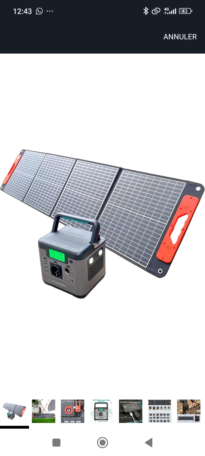 Titre produit 
Kit Générateur Solaire 500W – Électricité Autonome Portable